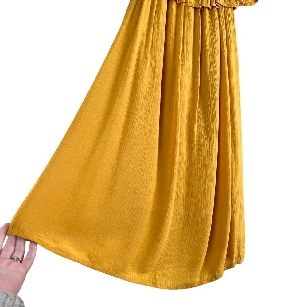 Ichi Marrakech Off-The-Shoulder Ruffle‎ Dress in Yellow, Size XS - Picture 9 of 14